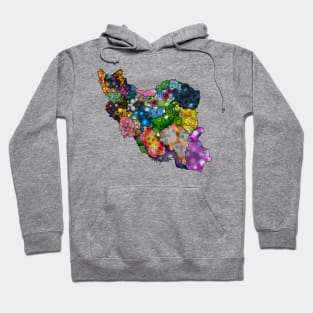 Spirograph Patterned Iran Counties Map Hoodie